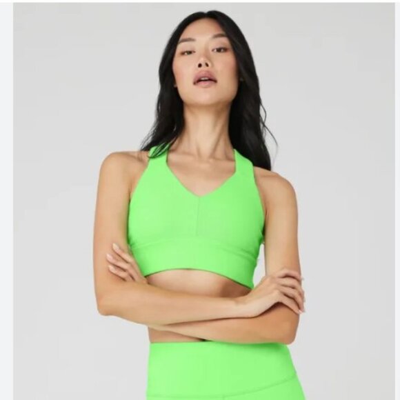 Alo Yoga Emulate Low-Impact Sports Bra *Green Glow* - Picture 1 of 2